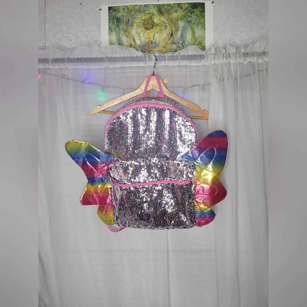 Rainbow Sequin Butterfly Backpack